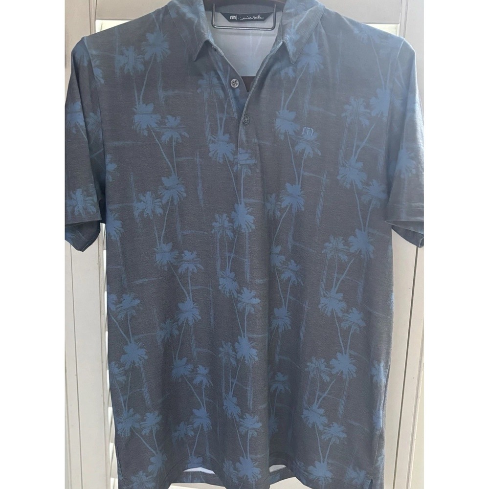 Travis Mathew Polo Large Hawaiian Palm Tropical Golf Performance Short‎ Sleeve - Picture 3 of 11